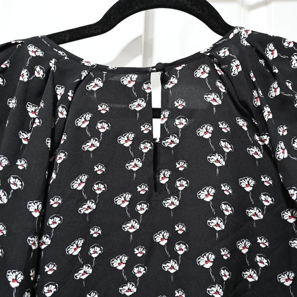 Tanya Taylor Gillian Poppy Print Shirt 100% Silk | Size 6 - Picture 6 of 10